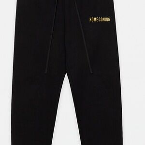 Black Sweatpants with Gold 'HOMECOMING' Print
